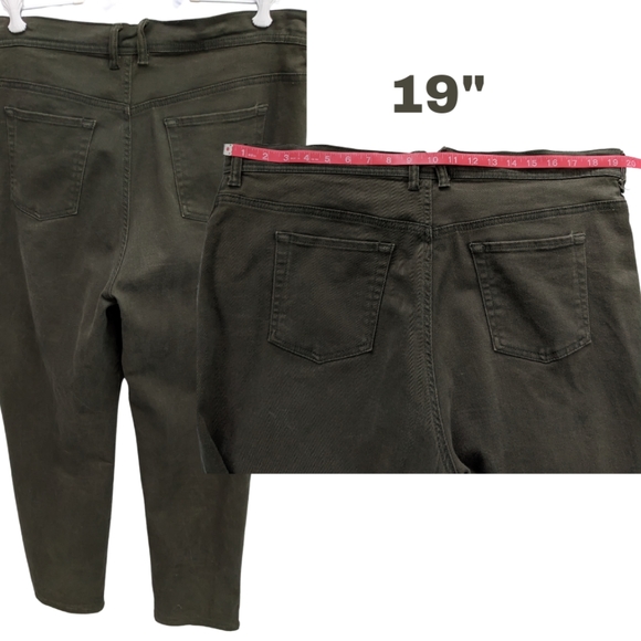 Gloria Vanderbilt Jeans Size 18 average olive army green manufactured 2010 - Picture 3 of 4